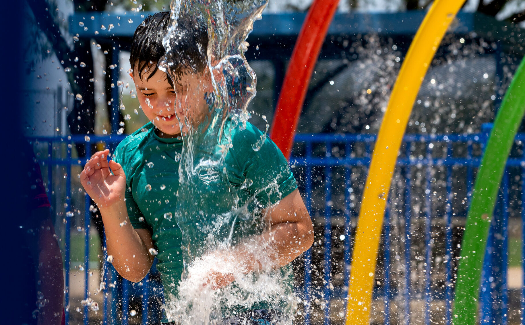 Brandi Fenton splash pad, hot weather